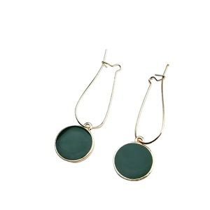 Gold and Green Drop Style Earrings